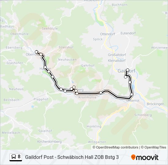 8 Bus Line Map
