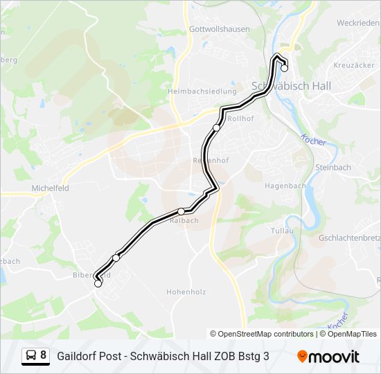 8 Bus Line Map