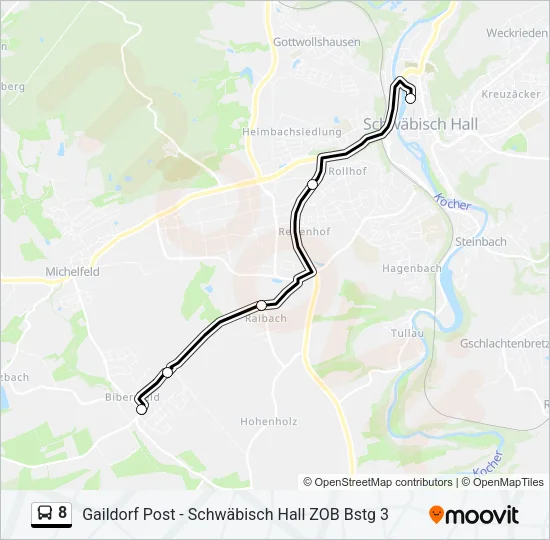 8 Bus Line Map