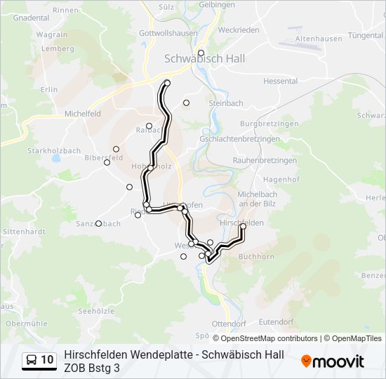 10 Bus Line Map