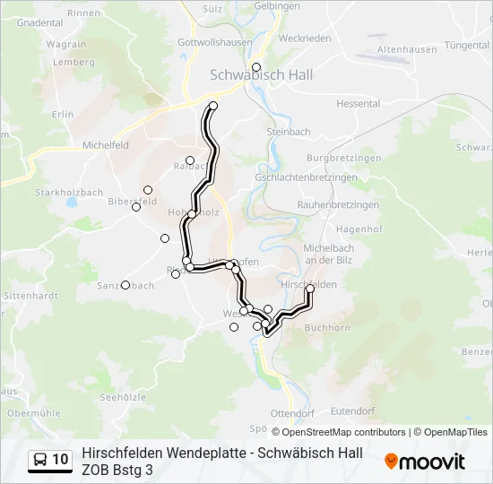 10 Bus Line Map