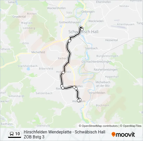 10 Bus Line Map
