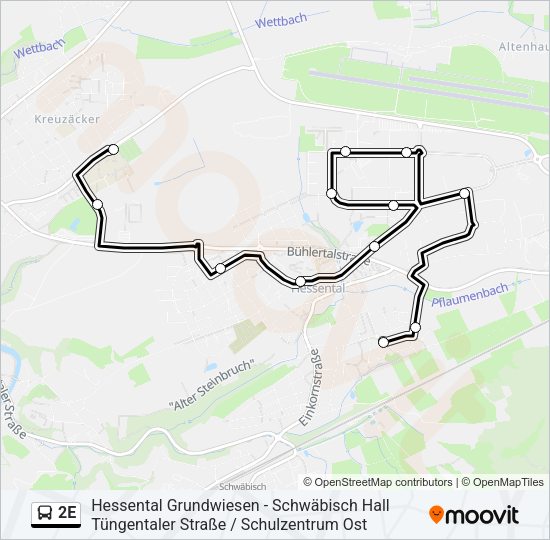 2E Bus Line Map