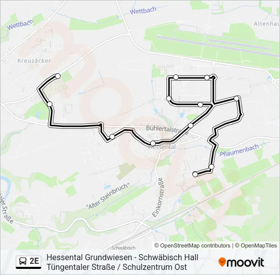 2E Bus Line Map