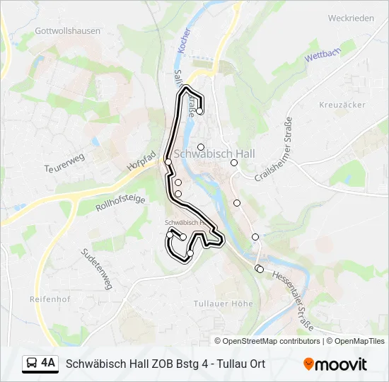 4A Bus Line Map