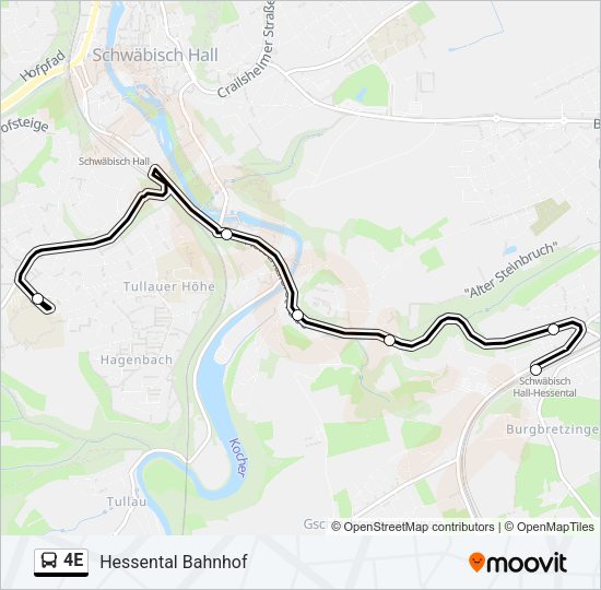 4E Bus Line Map