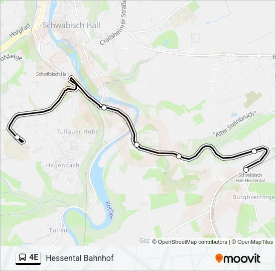 4E Bus Line Map