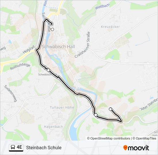 4E Bus Line Map