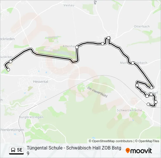 5E Bus Line Map