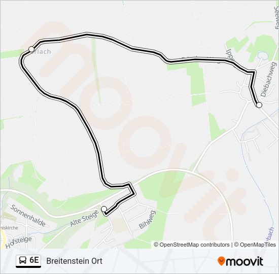 6E Bus Line Map