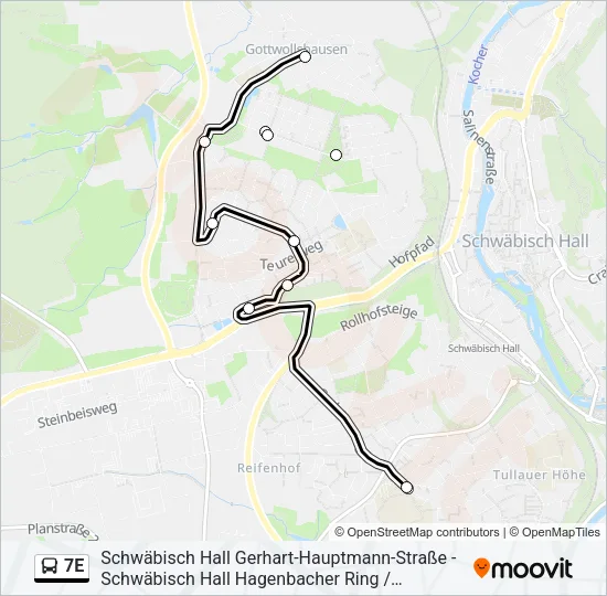 7E Bus Line Map