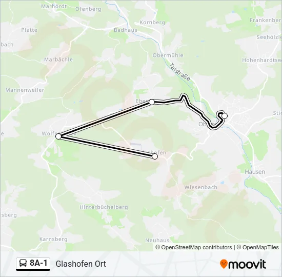 8A-1 Bus Line Map