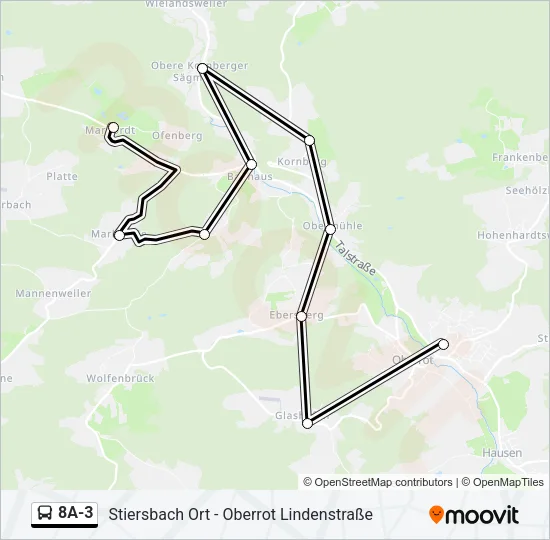 8A-3 Bus Line Map