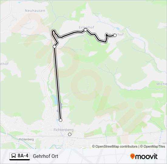 Автобус 8A-4: карта маршрута