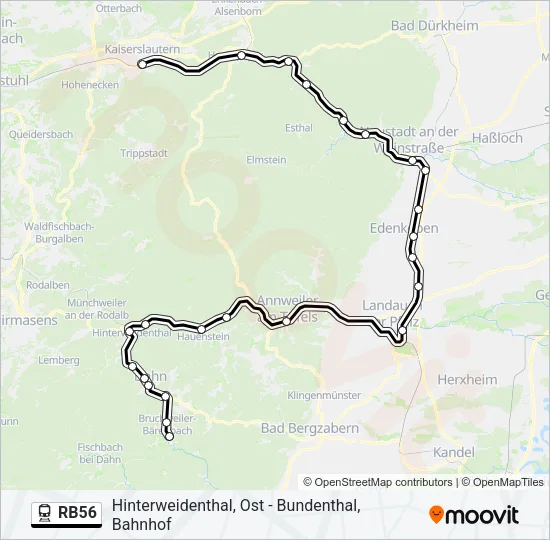 Bahnlinie RB56 Karte