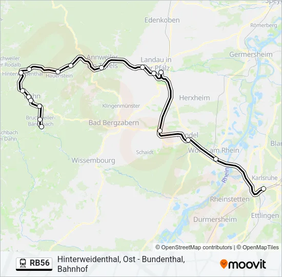 Bahnlinie RB56 Karte