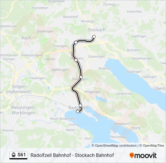 S61 Light Rail Line Map