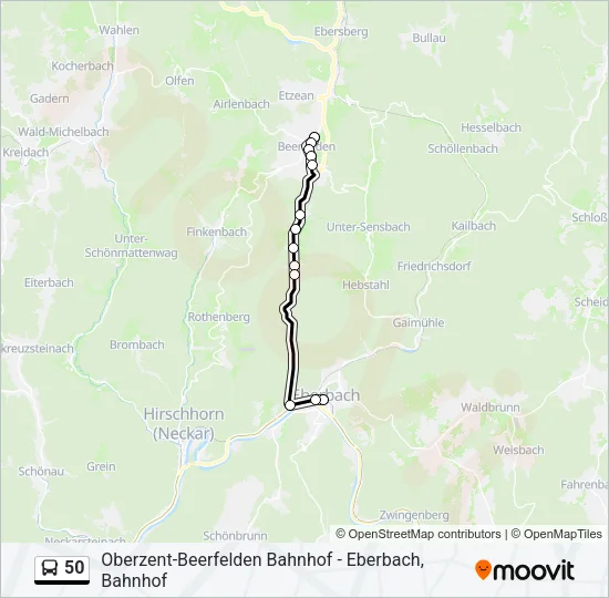50 Bus Line Map