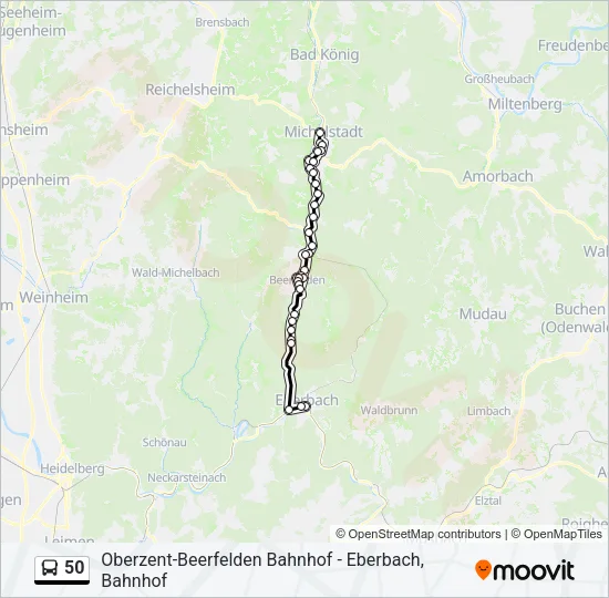 50 Bus Line Map