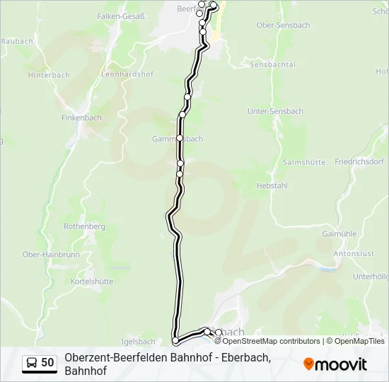 50 Bus Line Map