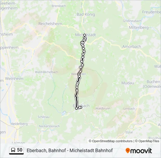 50 Bus Line Map