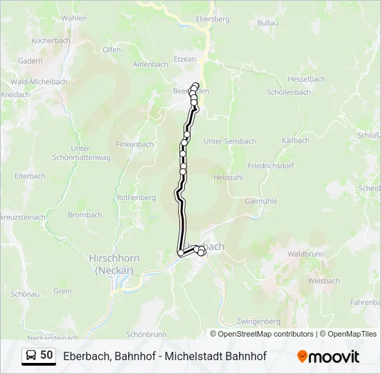 50 Bus Line Map