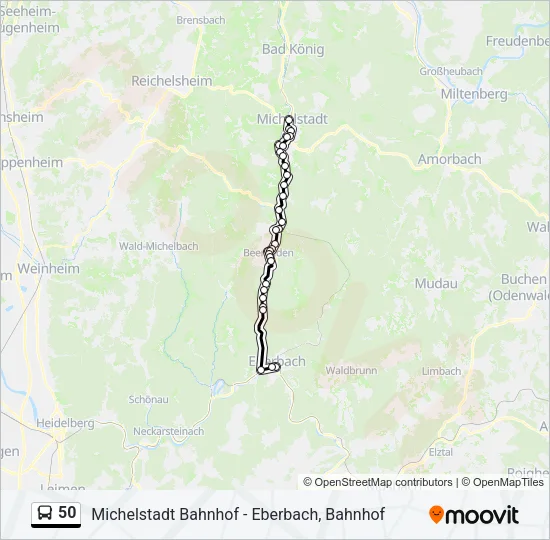 50 Bus Line Map