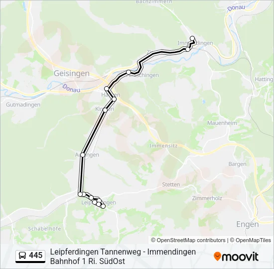 445 Bus Line Map