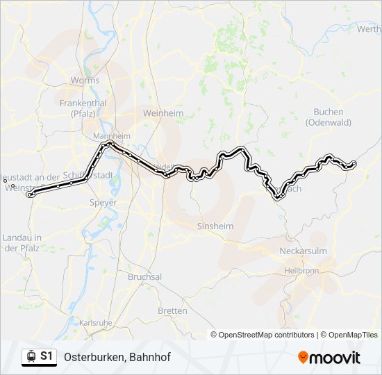 S1 Light Rail Line Map