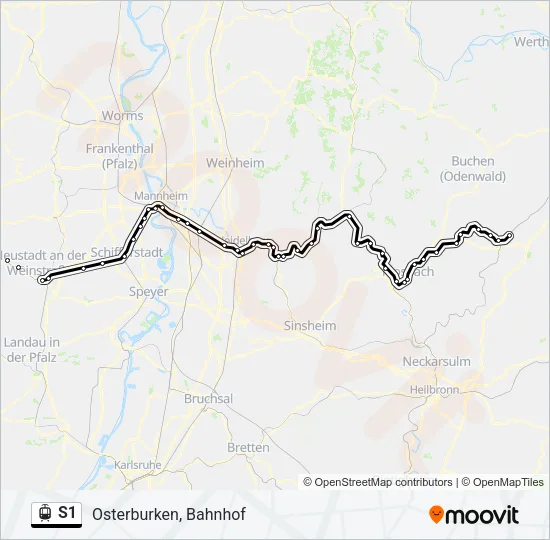 S1 Light Rail Line Map