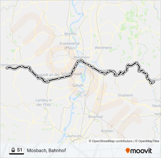 S1 Light Rail Line Map