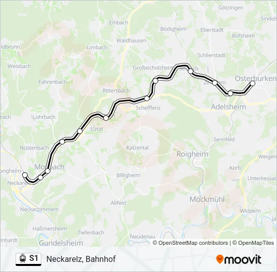 S1 Light Rail Line Map