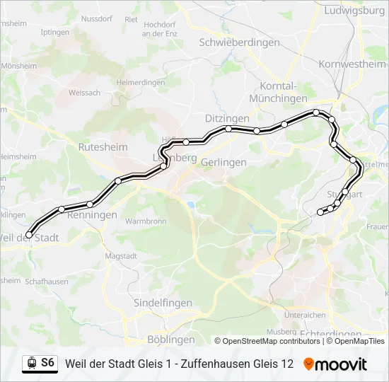 S6 Light Rail Line Map