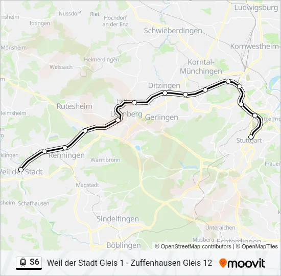 S6 Light Rail Line Map
