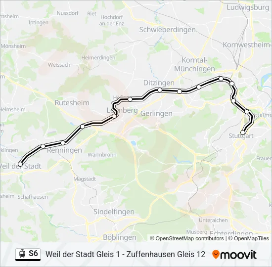 S6 Light Rail Line Map