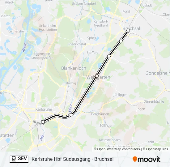SEV Train Line Map