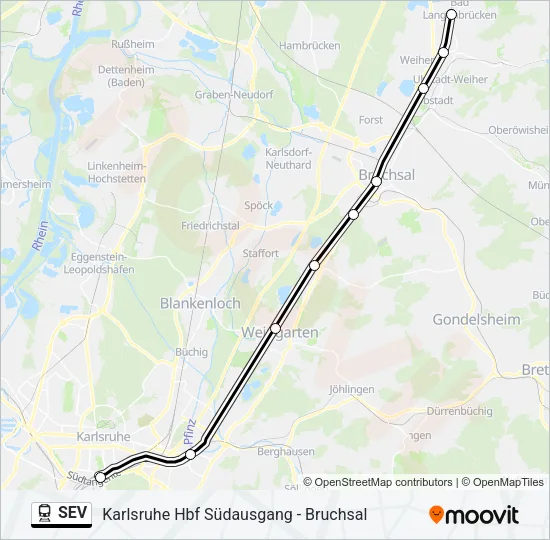 SEV Train Line Map