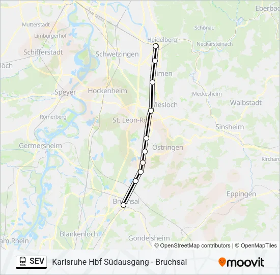 SEV Train Line Map