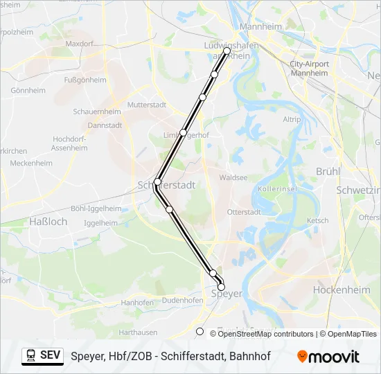 SEV Train Line Map