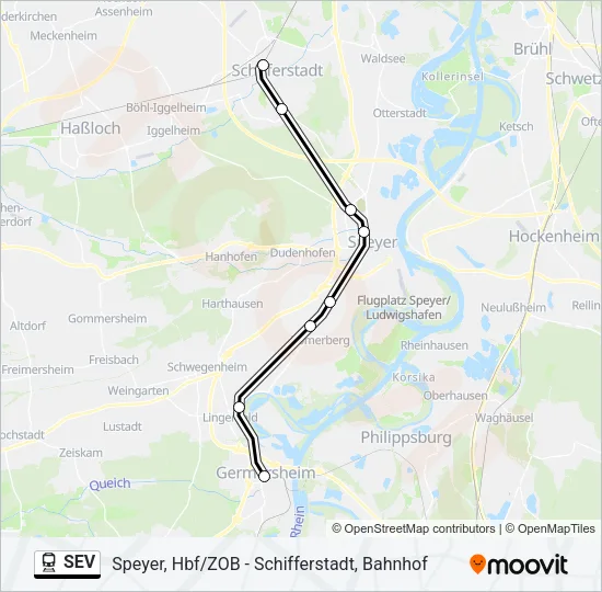 SEV Train Line Map