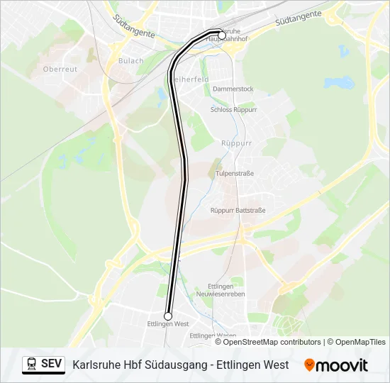 SEV Train Line Map