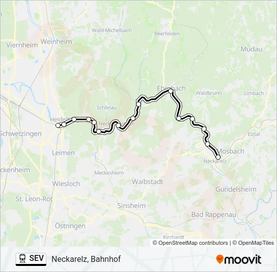 SEV Train Line Map