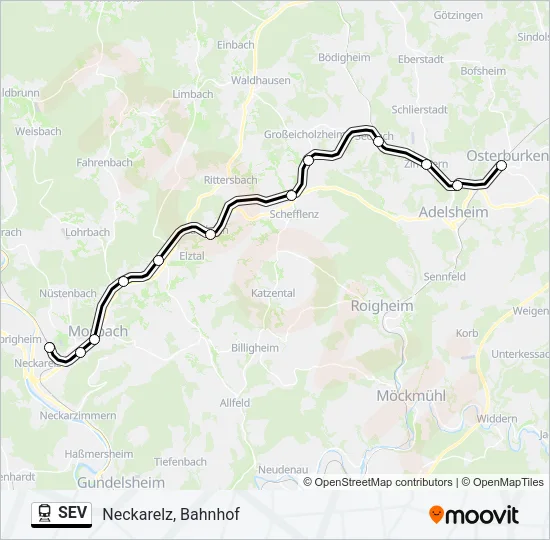 SEV Train Line Map