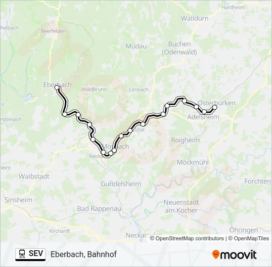 SEV Train Line Map