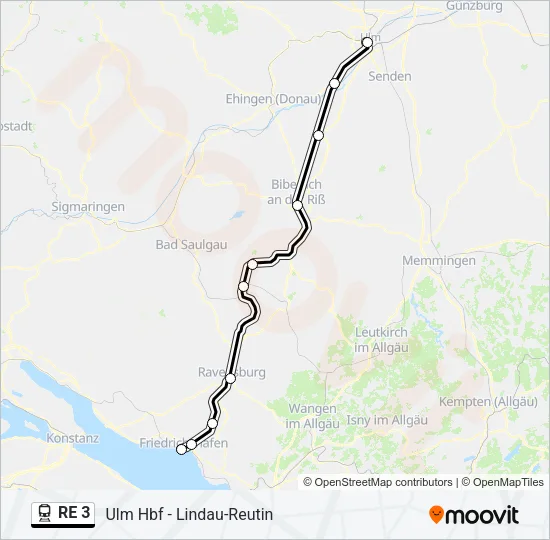 RE 3 Train Line Map