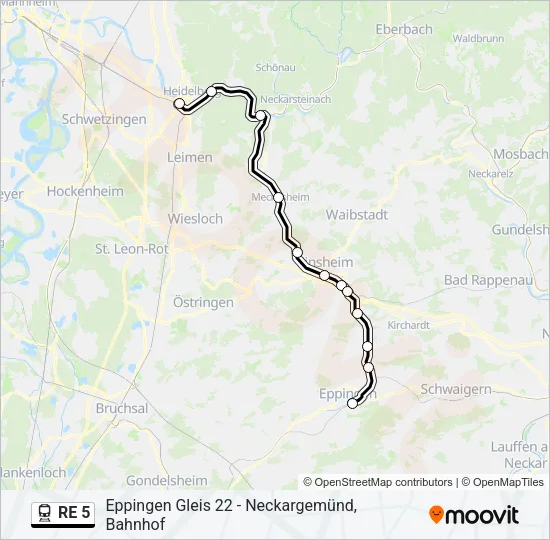 RE 5 Train Line Map