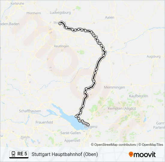 RE 5 Train Line Map