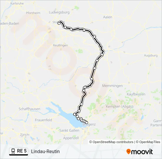 RE 5 Train Line Map
