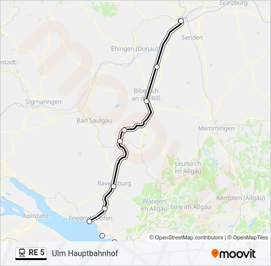 RE 5 Train Line Map
