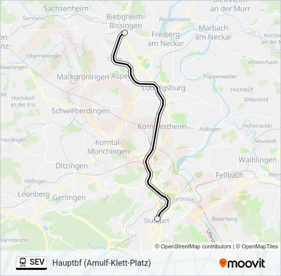 SEV Train Line Map